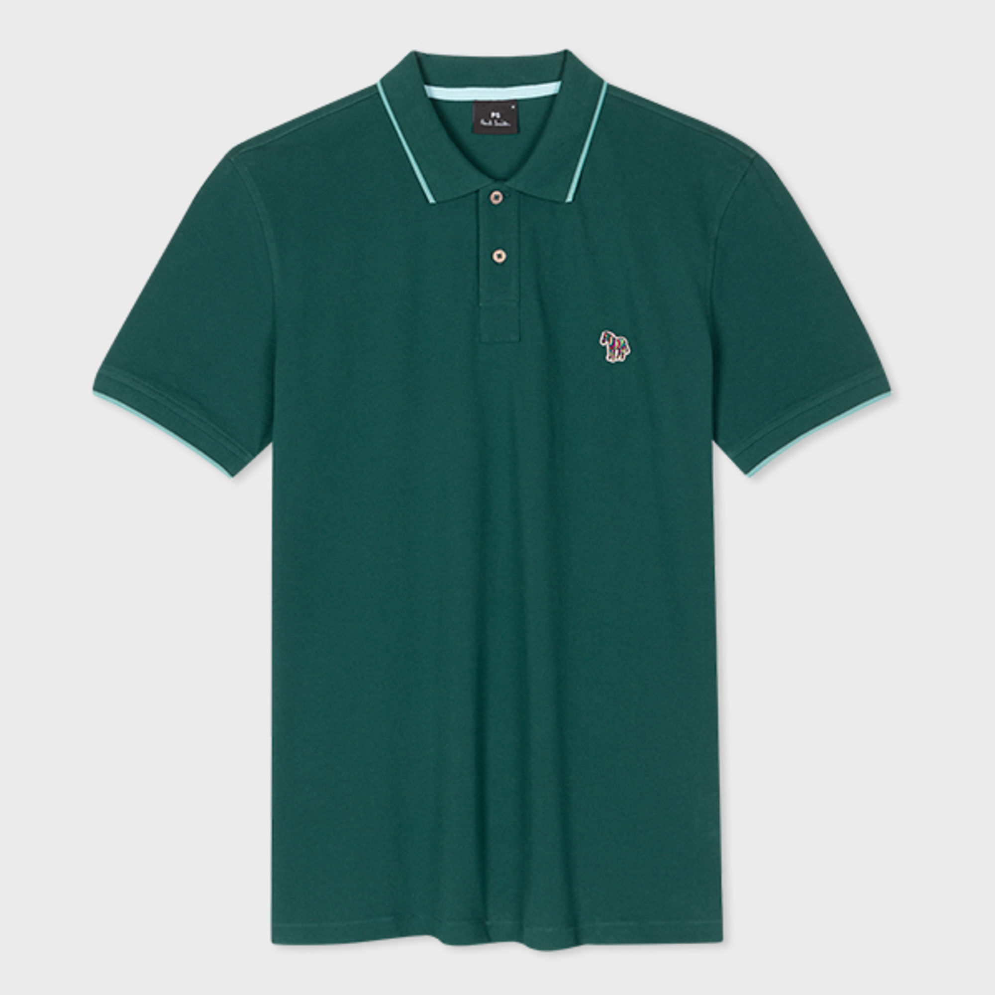 Ps By Paul Smith Ps Paul Smith Mens Reg Polo Ss Zeb Badge In Green