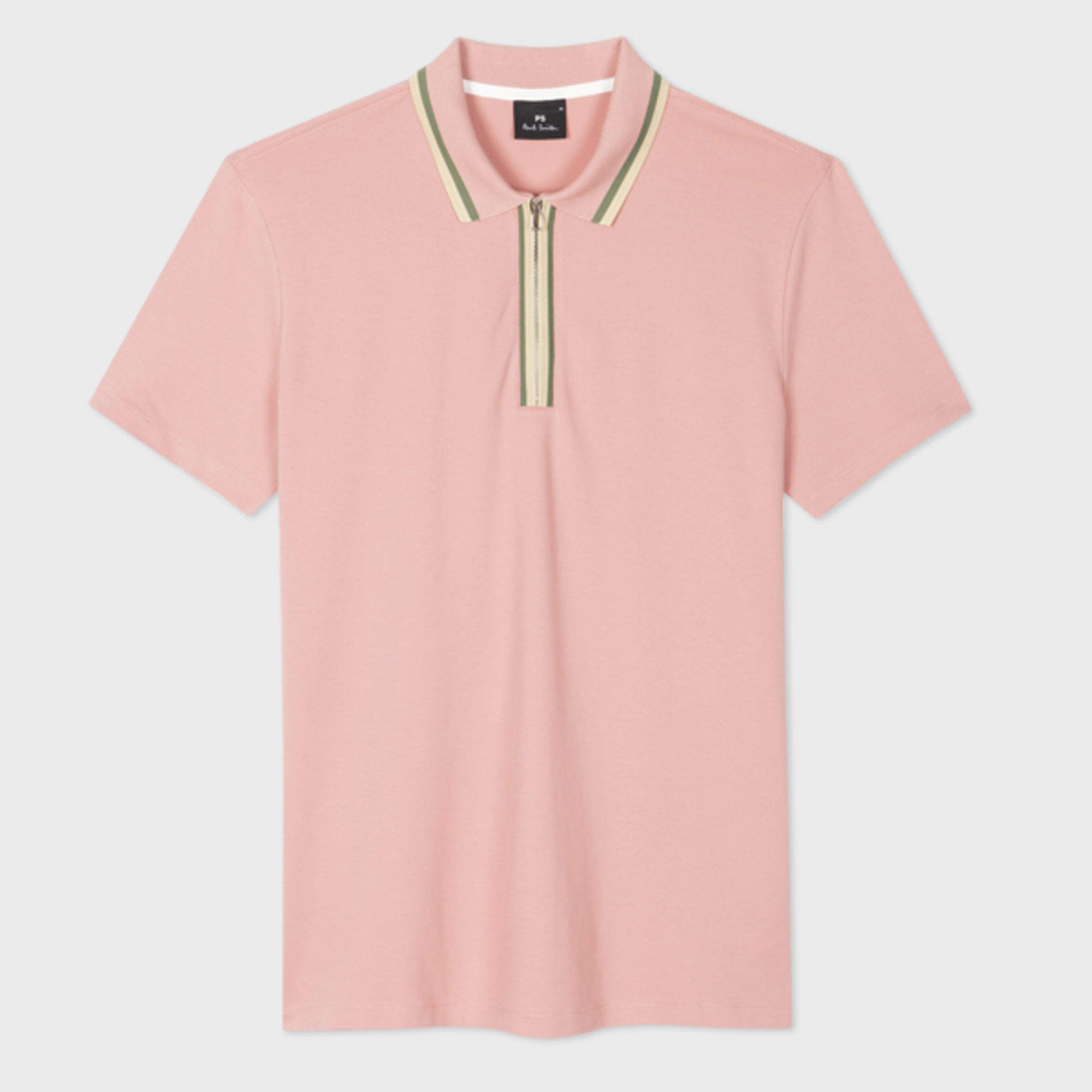 Ps By Paul Smith Ps Paul Smith Mens Reg Polo Ss Zip In Pink
