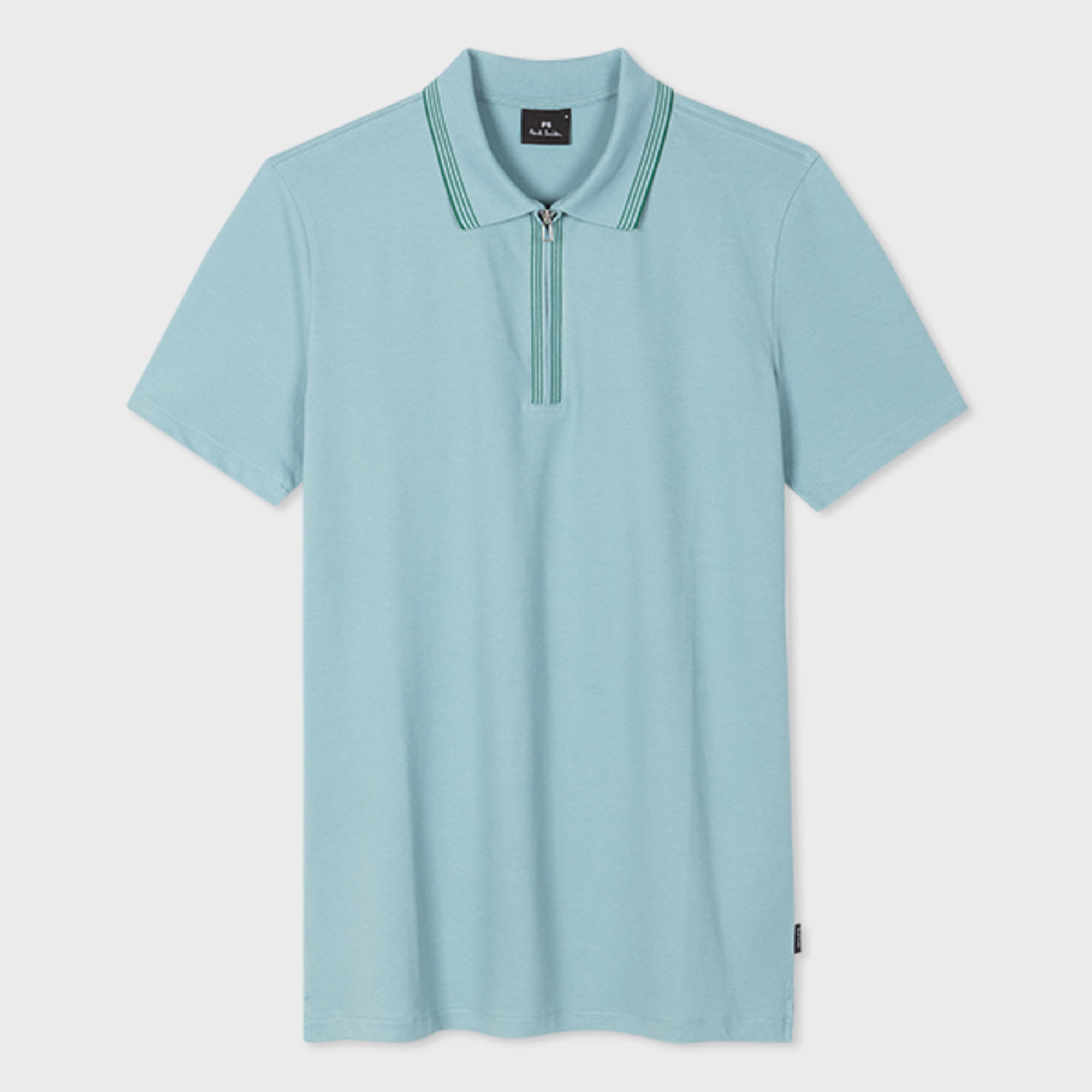 Ps By Paul Smith Ps Paul Smith Mens Reg Polo Ss Zip In Light Blue