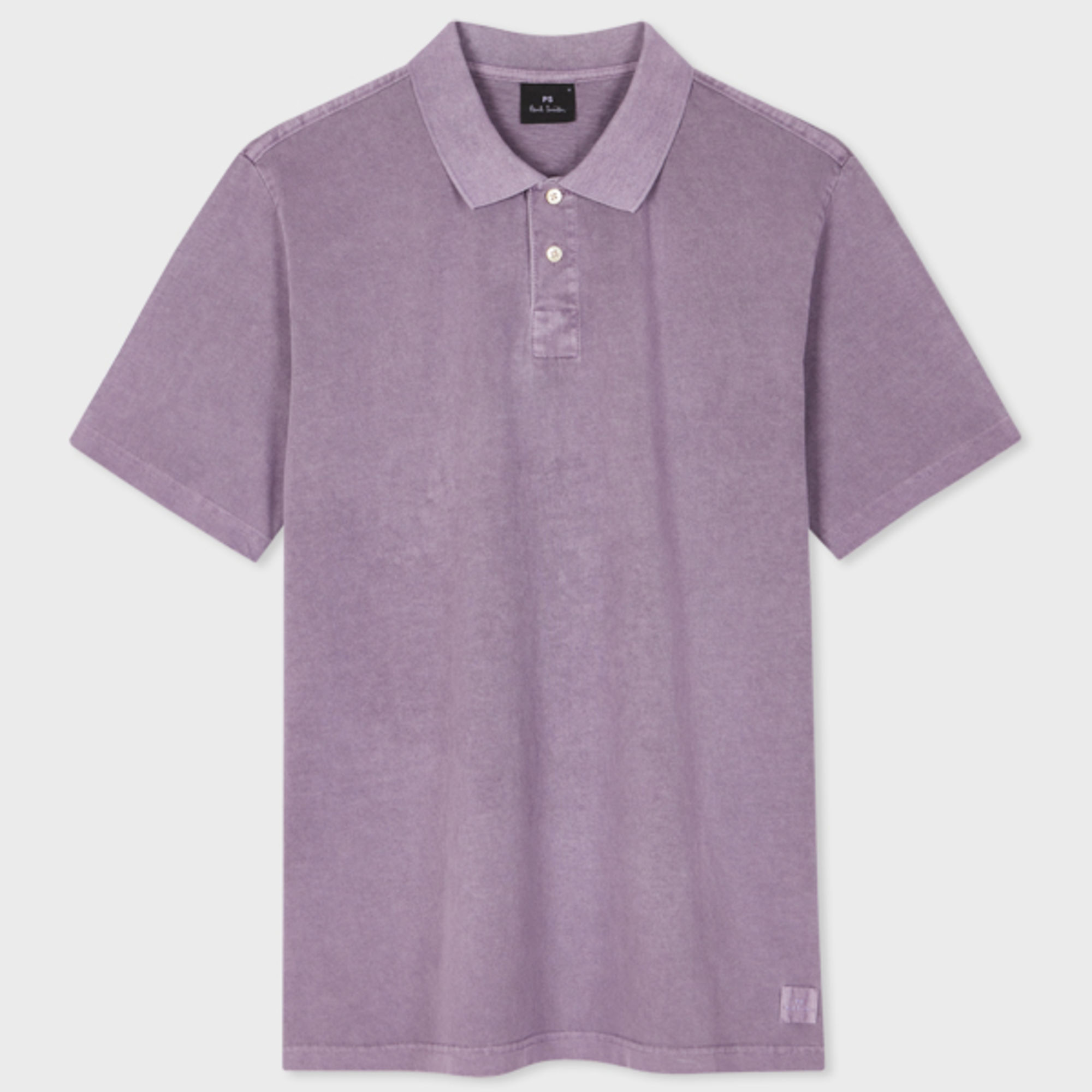 Shop Paul Smith Purple Acid Wash Cotton Polo Shirt