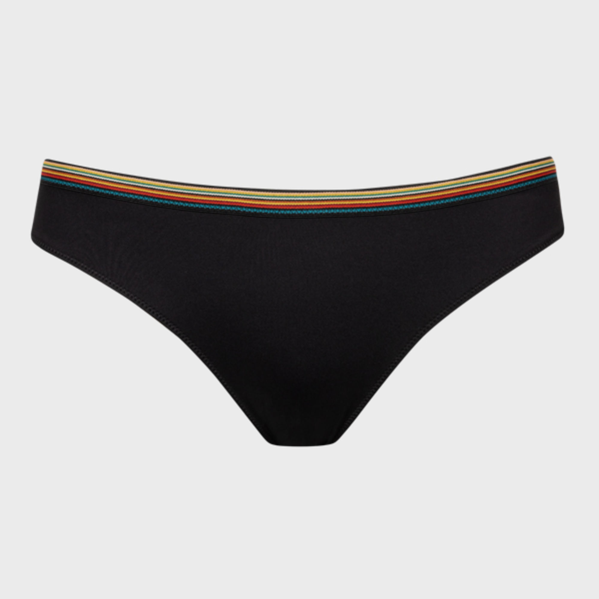 Shop Paul Smith Women's Black 'signature Stripe' Trim Bikini Bottom