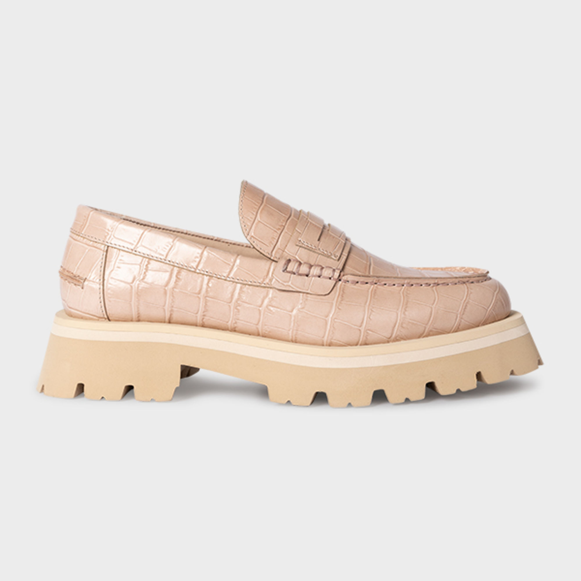 PAUL SMITH WOMEN'S NUDE LEATHER 'FELICITY' LOAFERS BROWN