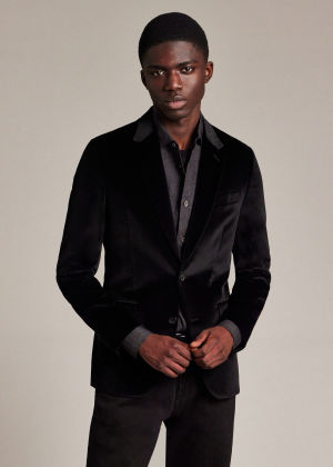 The Soho - Tailored-Fit Black Velvet Suit