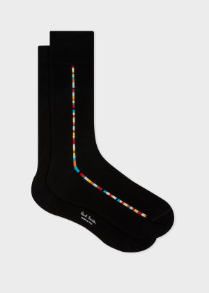 Black 'Signature Stripe' Central Trim Socks