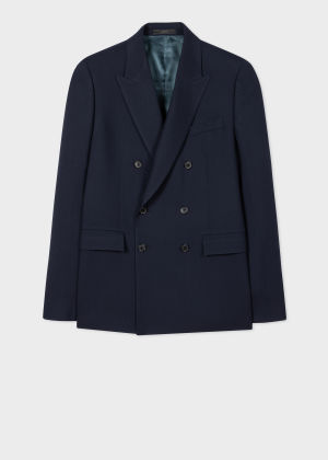 Product View - Men's Navy Wool Double-Breasted Blazer Paul Smith