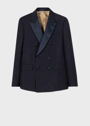 Product view - Men's Navy Wool-Mohair Double-Breasted Evening Blazer Paul Smith