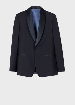 Product View - Men's Slim-Fit Navy Wool-Mohair Evening Blazer Paul Smith