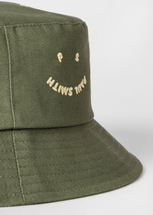 Product view - Men's Khaki Green 'Happy' Bucket Hat Paul Smith