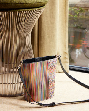 Product View - Women's Leather 'Signature Stripe' Bucket Bag Paul Smith