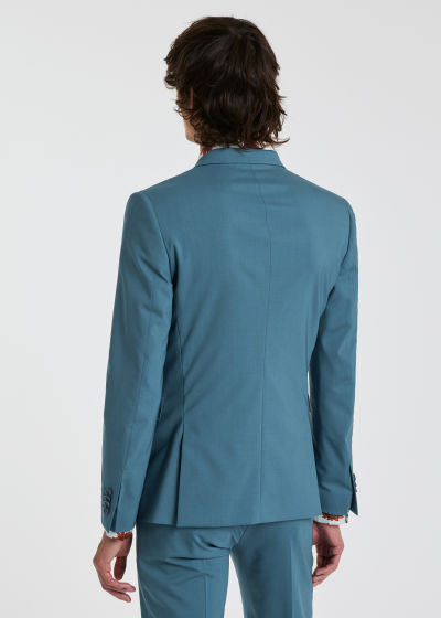 Model View - The Kensington - Slim-Fit Teal Stretch-Wool Suit Paul Smith