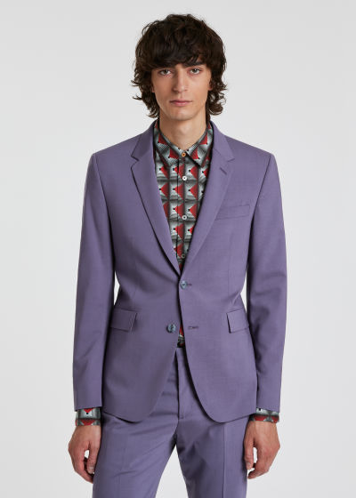 Model View - The Kensington - Slim-Fit Light Purple Stretch-Wool Suit