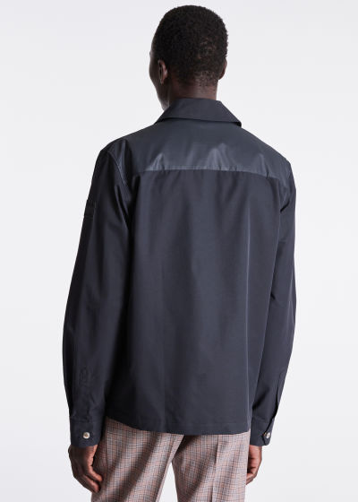 Model View - Navy Zip Through Shirt Jacket Paul Smith