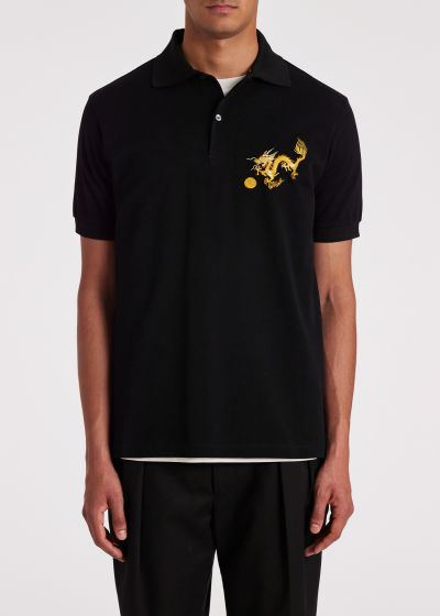 폴스미스 Paulsmith Black Year Of The Dragon Embroidered Polo Shirt
