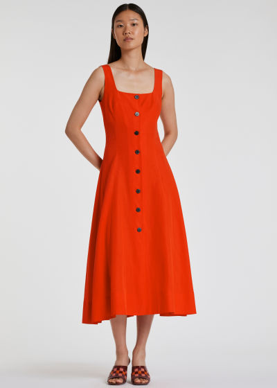 Model View - Women's Coral Dress Paul Smith