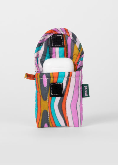 BAGGU Candy Woodgrain Puffy Ear Buds Case