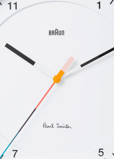 Detail view - Paul Smith + Braun; White Classic Quartz Wall Clock Paul Smith