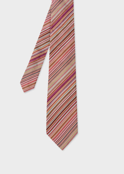 Men's Signature Stripe Silk Tie by Paul Smith