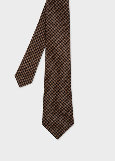 Front view - Men's Brown Check Tie Paul Smith