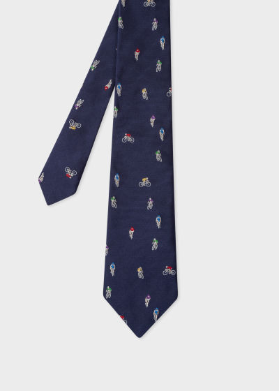 Front view - Men's Navy 'Cyclists' Tie Paul Smith