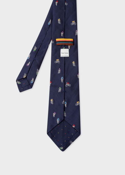 Back view - Men's Navy 'Cyclists' Tie Paul Smith