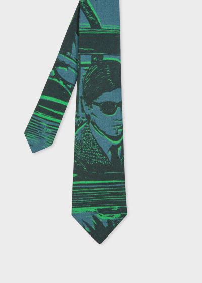 Product View - Men's Green Silk-Blend 'Getaway' Tie Paul Smith