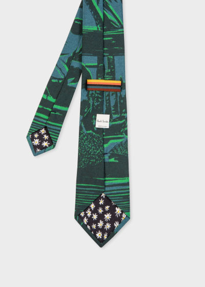 Detail View - Men's Green Silk-Blend 'Getaway' Tie Paul Smith