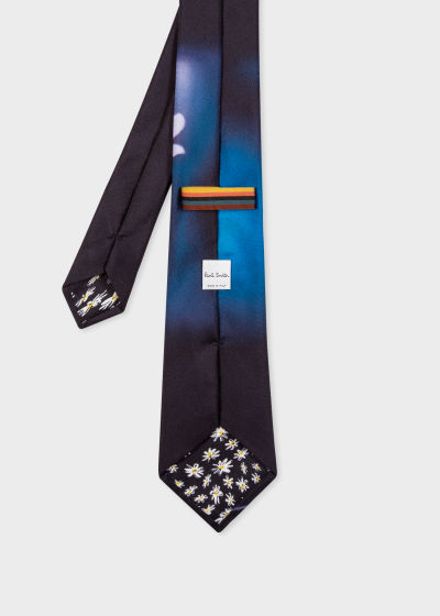 Product View - Men's Navy Silk 'Shadow Floral' Tie Paul Smith