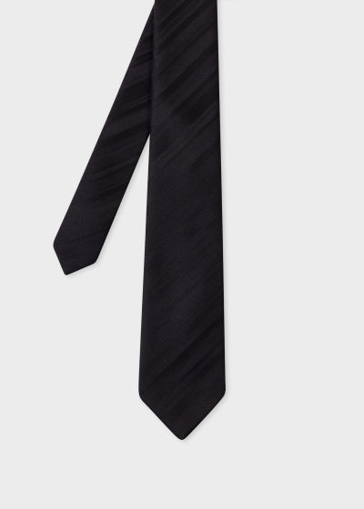 폴스미스 Paulsmith Black Wool Shadow Stripe Tie