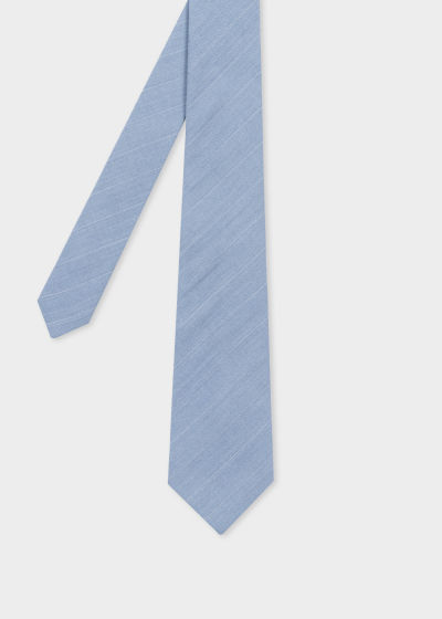 폴스미스 Paulsmith Light Blue Pinstripe Wool-Blend Tie