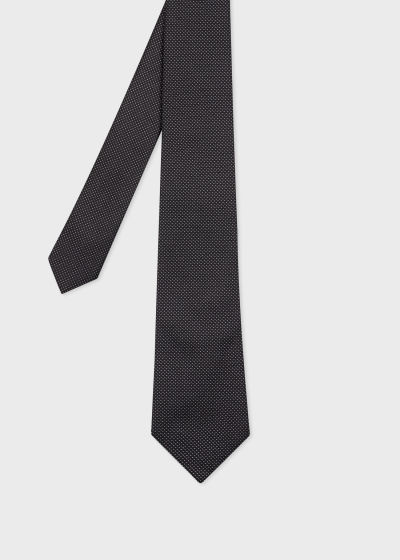 폴스미스 Paulsmith Black Silk-Blend Glitter Dot Tie