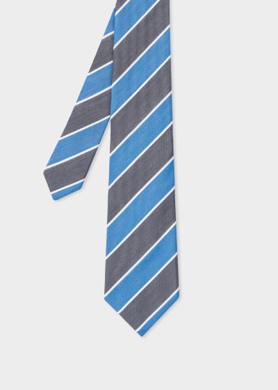 폴스미스 Paulsmith Bright Blue Block Stripe Tie