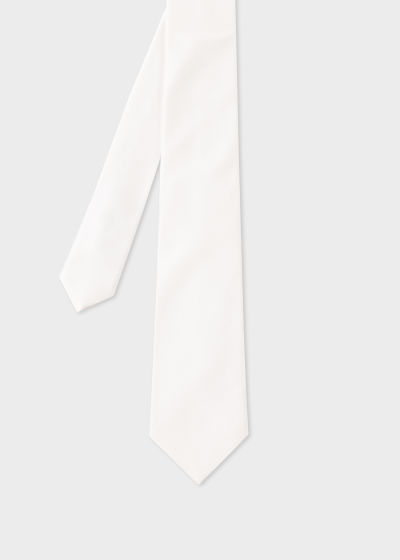 Product View - Men's Ivory Silk Tie Paul Smith