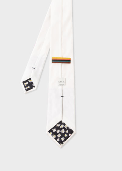 Product View - Men's Ivory Silk Tie Paul Smith