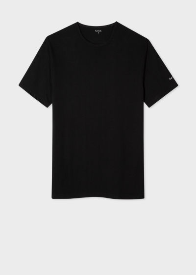 Front view - Black Cotton T-Shirts Three Pack Paul Smith