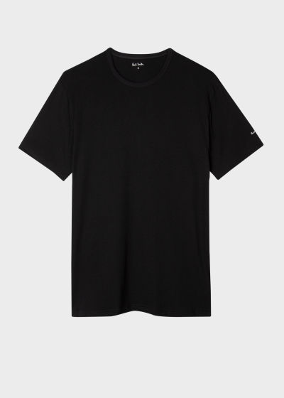 Product View - Men's Black Cotton T-Shirts Five Pack Paul Smith