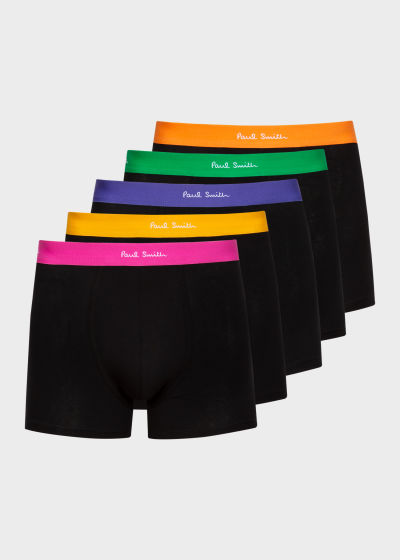 All view - Men's Boxer Briefs Five Pack With Multi-Colour Waistbands Paul Smith