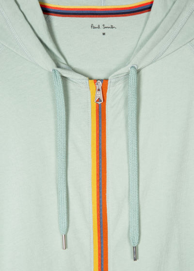Sweatshirt à Capuche Confort Homme Vert Pâle Zippé en Jersey de Coton Paul Smith - Vue détaillée