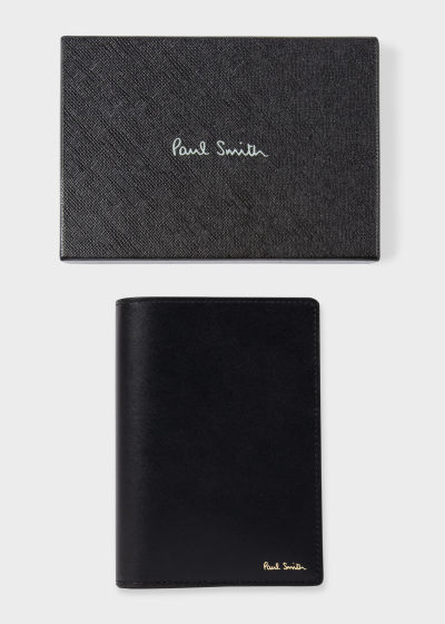 폴스미스 Paulsmith Black Signature Stripe Interior Leather Passport Cover