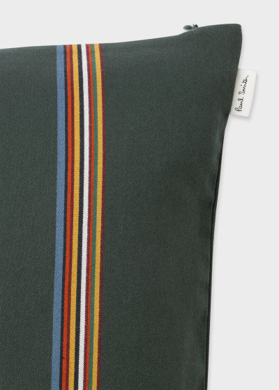 Detail view - Forest Green 'Signature Stripe' Cushion Paul Smith