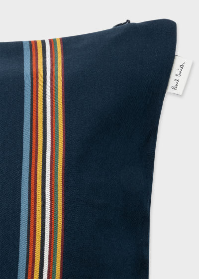 Detail view - Navy Blue 'Signature Stripe' Cushion Paul Smith