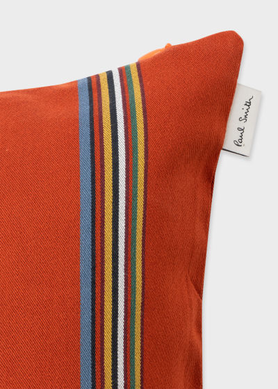 Detail view - Burnt Orange 'Signature Stripe' Bolster Cushion Paul Smith