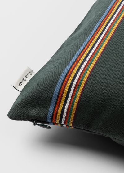 Detail view - Forest Green 'Signature Stripe' Bolster Cushion Paul Smith