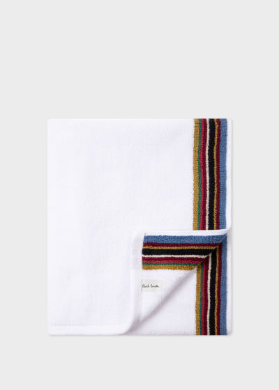 Product View - White 'Signature Stripe' Hand Towel Paul Smith