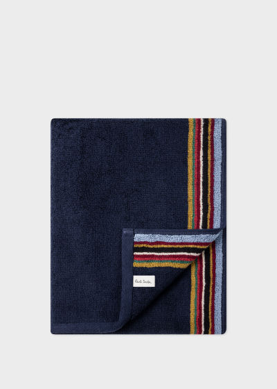 Product View - Navy 'Signature Stripe' Hand Towel Paul Smith