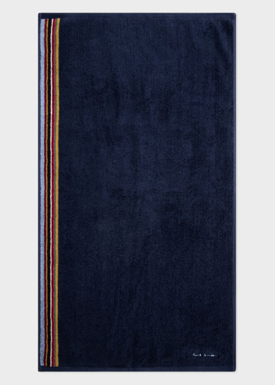 Product View - Navy 'Signature Stripe' Hand Towel Paul Smith