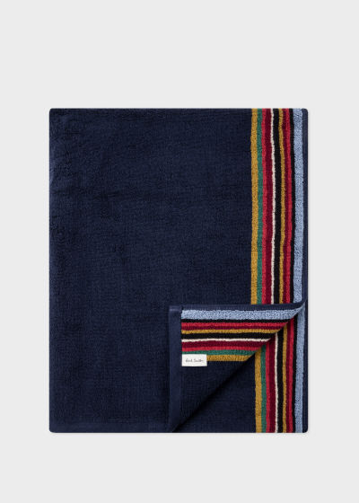 Product View - Navy 'Signature Stripe' Bath Towel Paul Smith