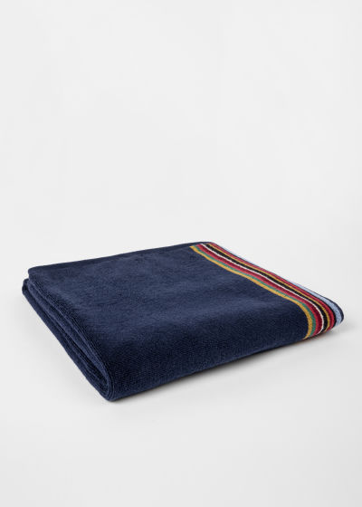 Product View - Navy 'Signature Stripe' Bath Towel Paul Smith