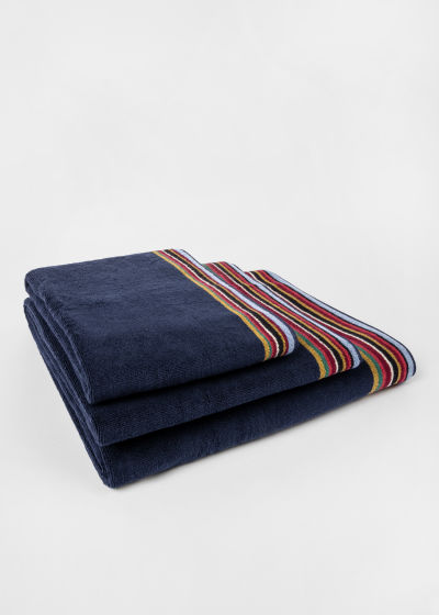 Product View - Navy 'Signature Stripe' Towel Set Paul Smith