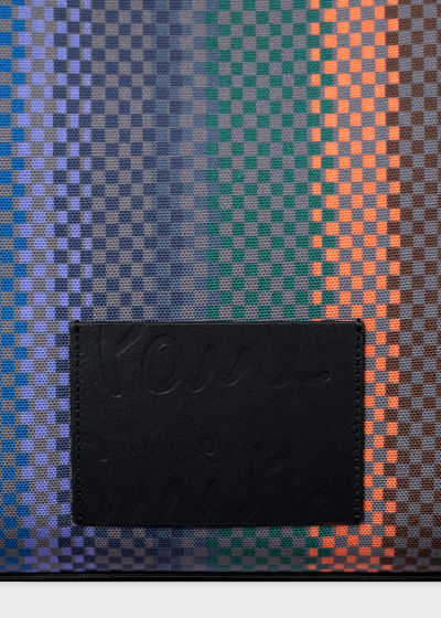 Product View - Men's Multi-Colour Check Print Tote Bag Paul Smith
