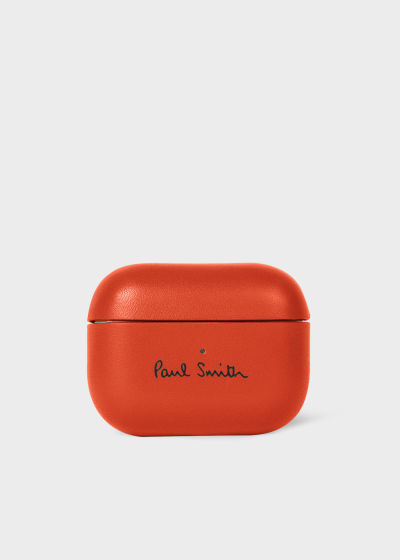 Front view - Paul Smith X Native Union - Burnt Orange Leather AirPod Pro Case Paul Smith